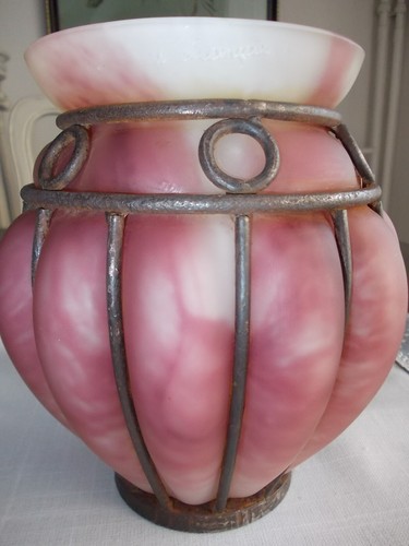 Art deco vase pate verre - vase,