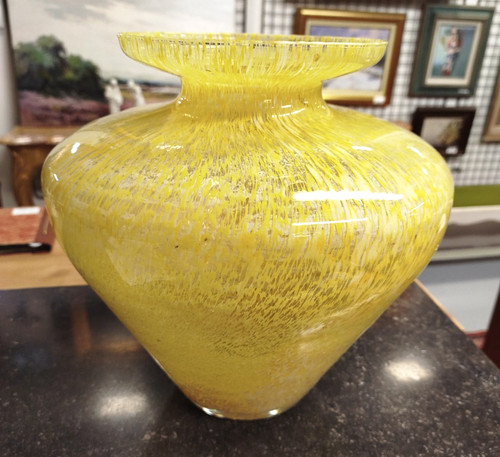 Vase pate verre jaune - en,